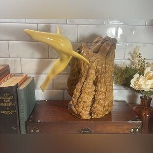 Large John Perry Single Seal On Drift Wood Sculpture